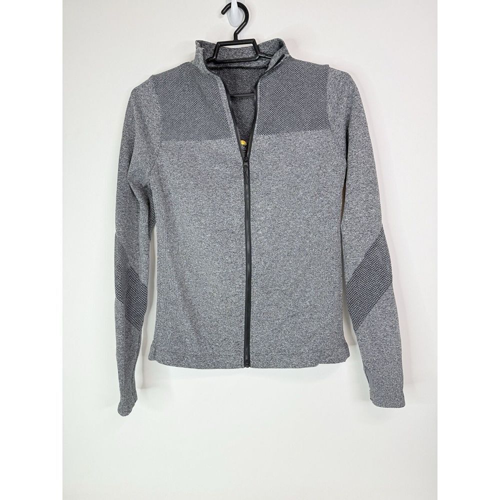 C&C California Jacket Women's Large Full Zip Gray Athletic Knit Sweater